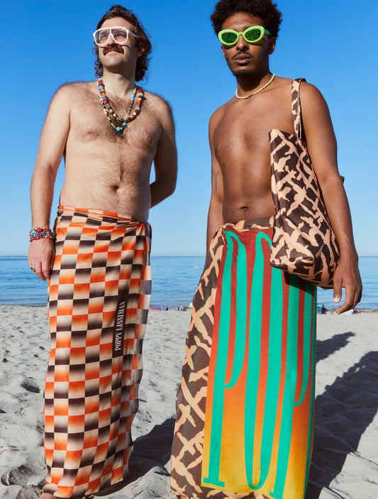 Check M8 Orange Sarong