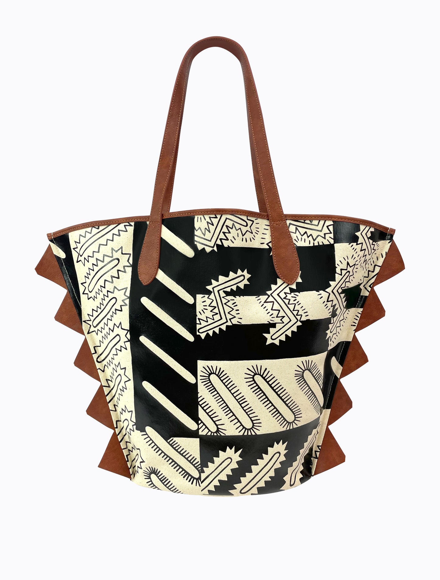 Geo Sparkle Tote - Black / Tan