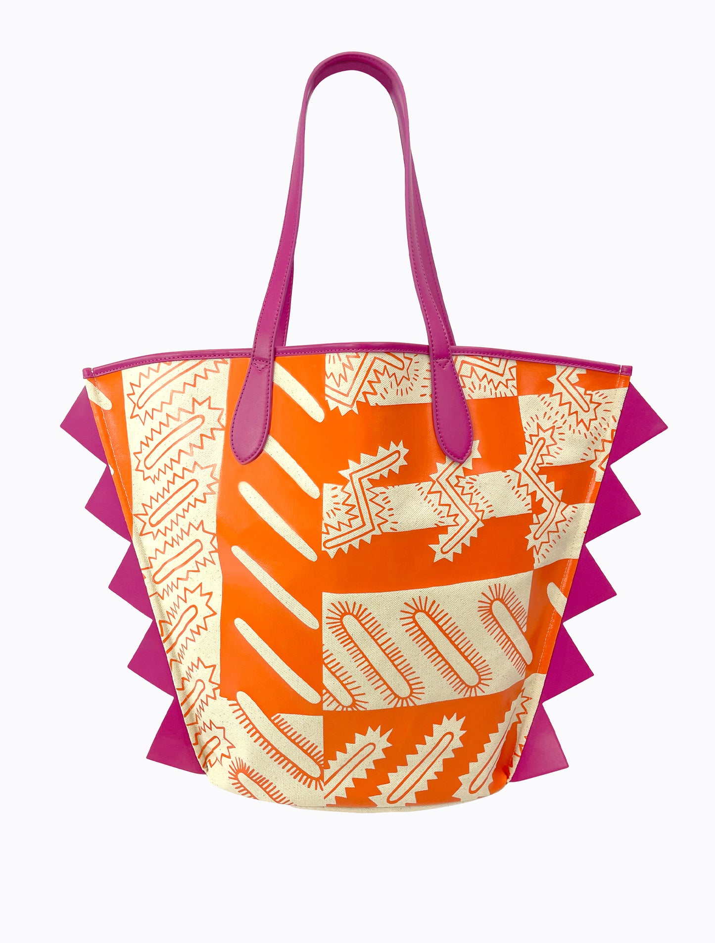 Geo Sparkle Tote - Orange / Magenta