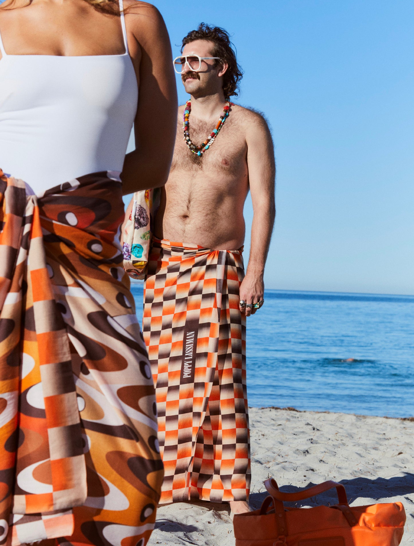 Check M8 Orange Sarong