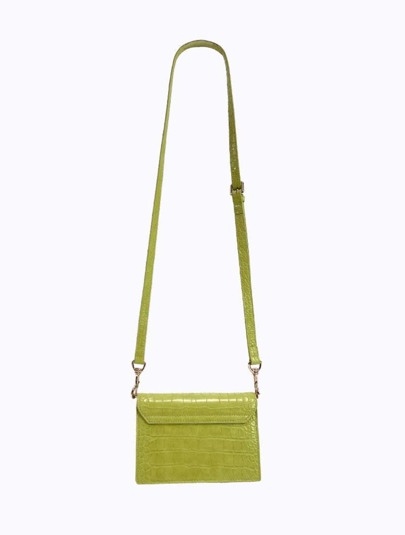 Felipe Flap Bag - Lime Croc