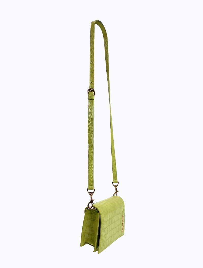 Felipe Flap Bag - Lime Croc