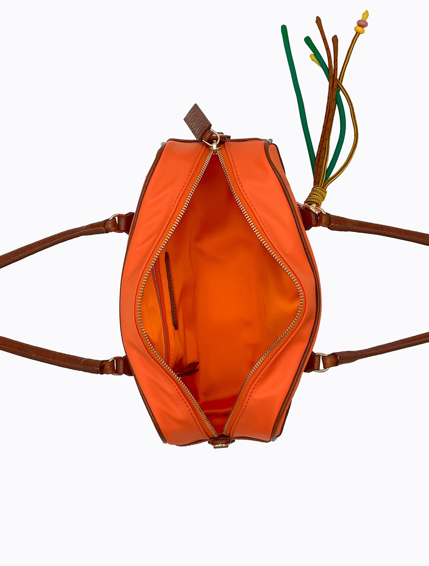 Brisk Barrel Bag - Orange / Tan