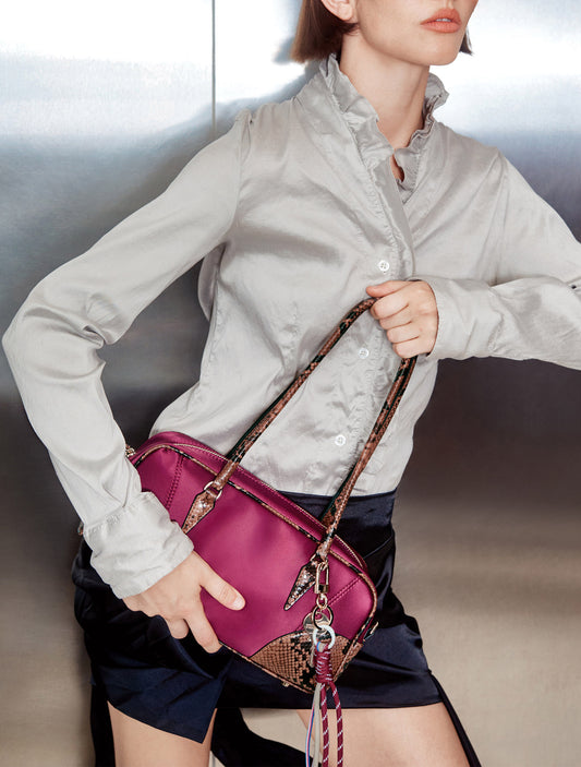 Brisk Barrel Bag - Aubergine / Tan