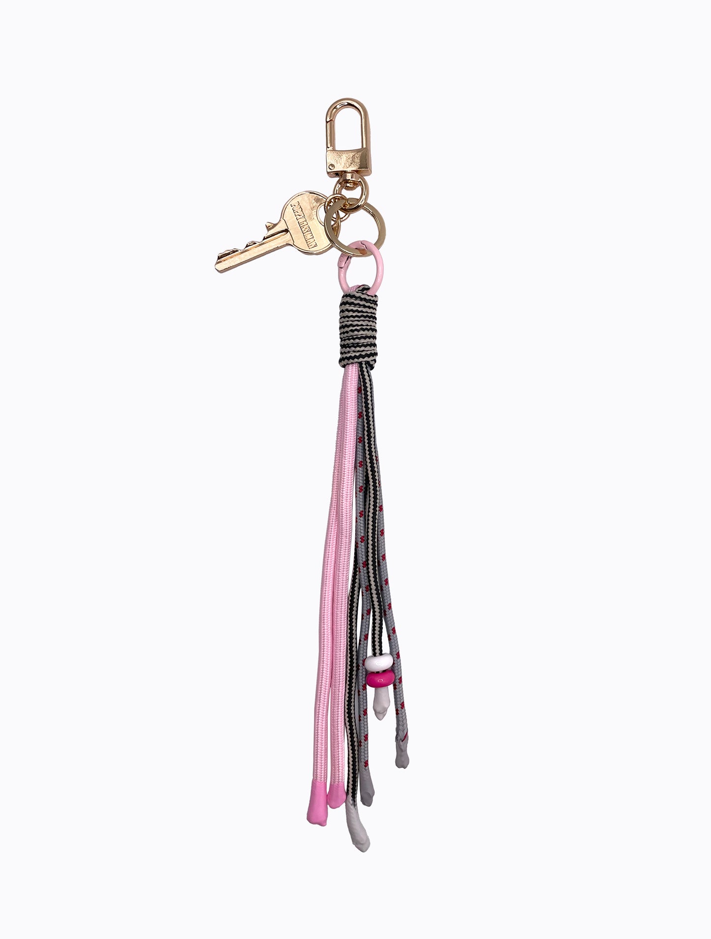 Rope Key Charm - Pink / Grey