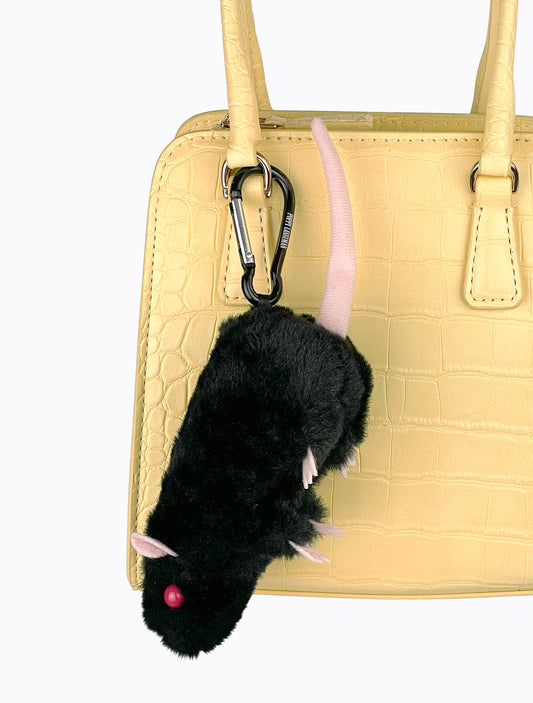 Plush Rat Charm - Black