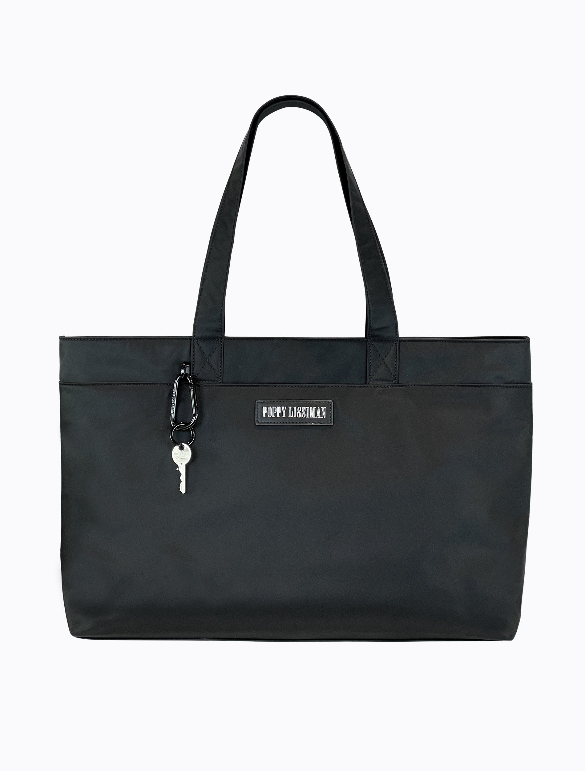 Winnie Laptop Tote Black Sky Blue
