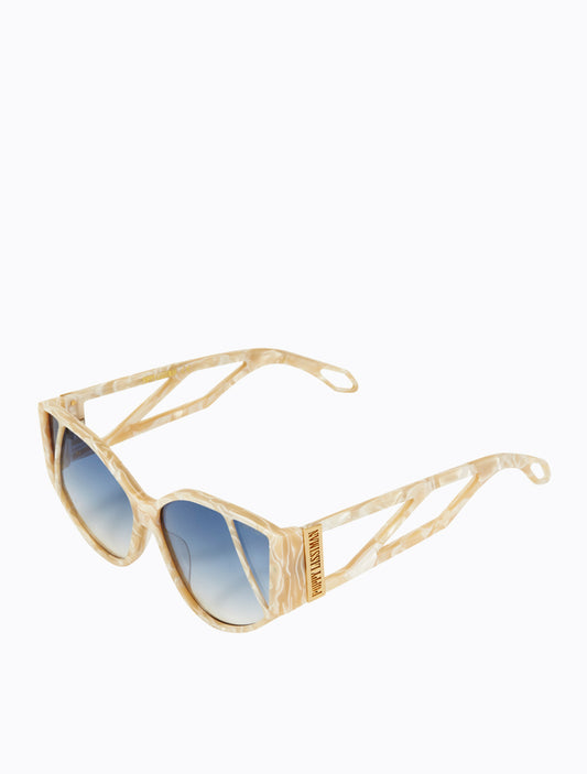 Hyacinth - Cream Marble/Blue Gradient