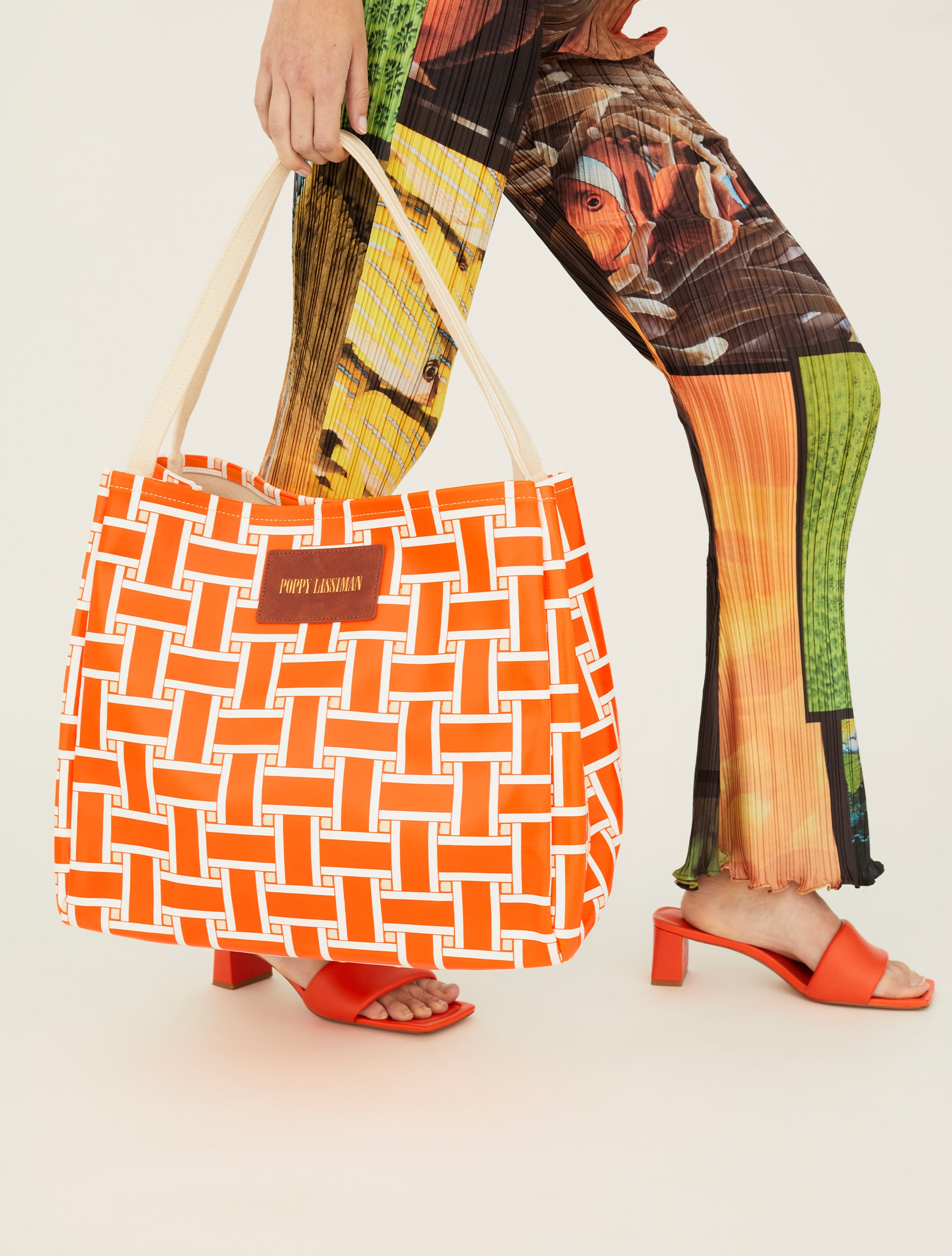 Twist Knitting Tote Bag - Orange - Shop Relaxedship Handbags